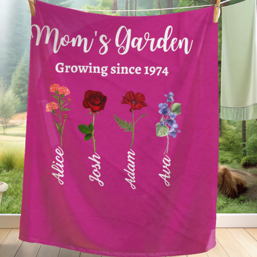 Mom's Garden Velveteen Plush Blanket