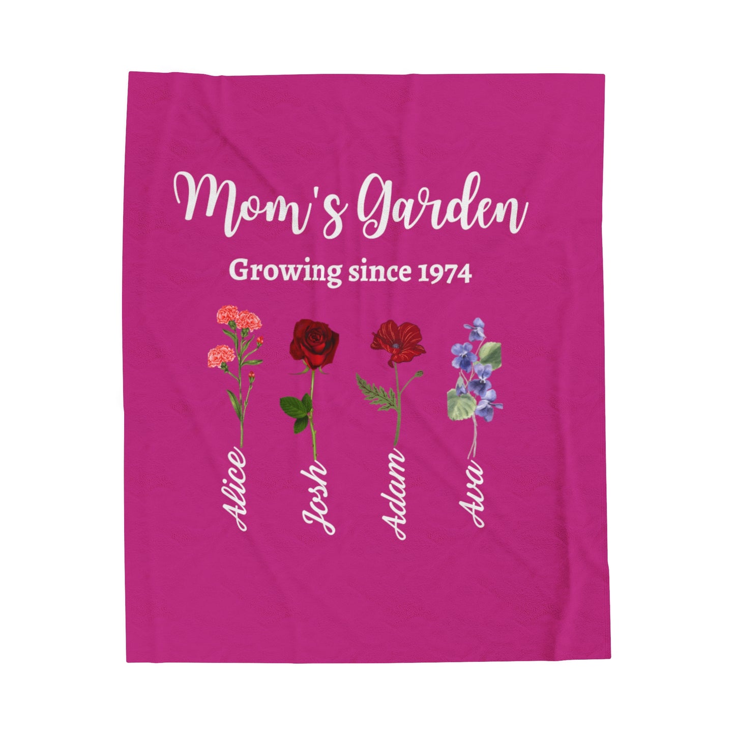 Mom's Garden Velveteen Plush Blanket