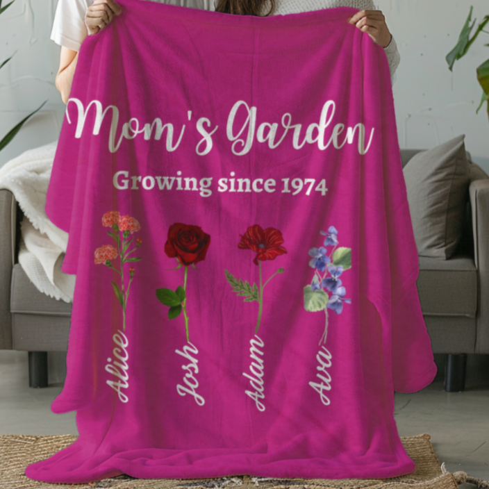 Mom's Garden Velveteen Plush Blanket