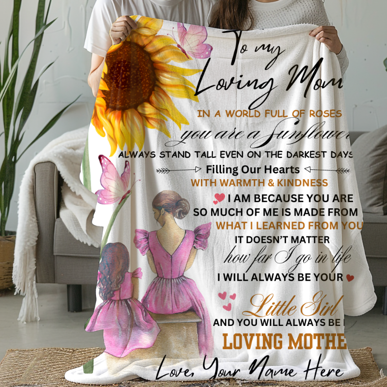 To My Loving Mom Velveteen Plush Blanket