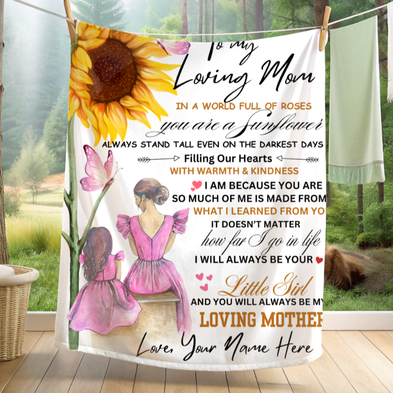 To My Loving Mom Velveteen Plush Blanket